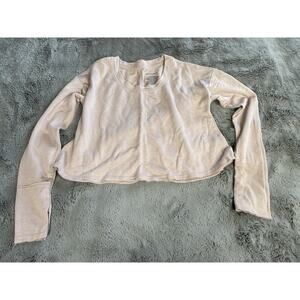 Xhilaration Women's Top Pink Long Sleeve Shirt Size Small Athletic Crop Top